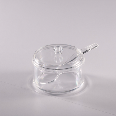 Vague Round Acrylic Serving Suger Pot with Spoon - Al Makaan Store