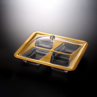 Vague Acrylic Square Serving Set with Dividers 34 cm-Al Makaan Qatar Store