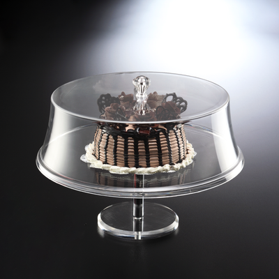 Vague Round Acrylic Cake Box with Stand