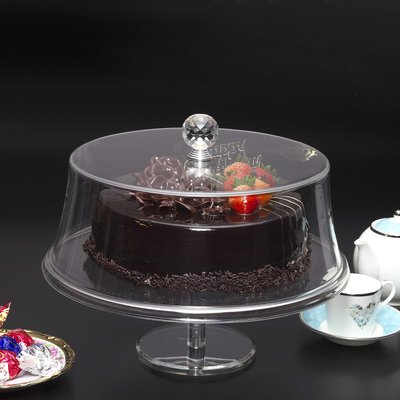 Vague Round Acrylic Cake Box with Stand
