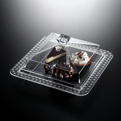 Vague Square Acrylic Dessert Serving Set Dots Design