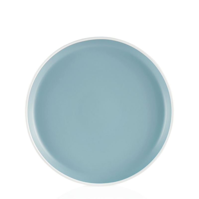 24 Piece Matte Blue Stoneware Dinnerware Set