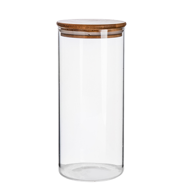 Vague Borosilicate Glass Jar with Bamboo Lid