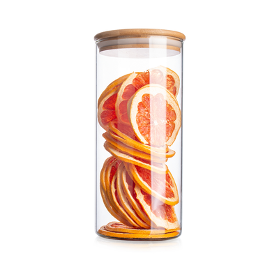Vague Borosilicate Glass Jar with Bamboo Lid