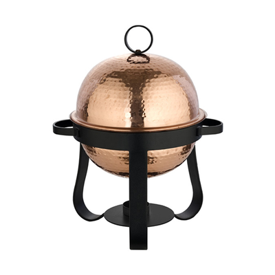 Vague Round Copper & Steel Chafing Dish