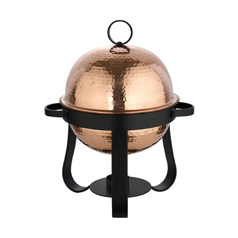 Vague Round Copper & Steel Chafing Dish