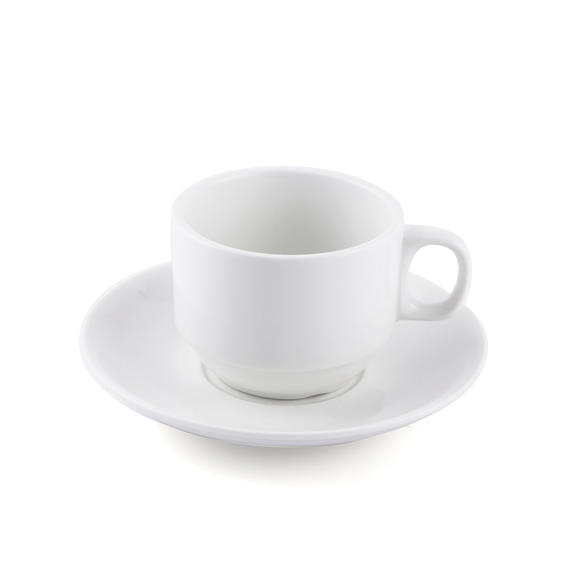 Porceletta Ivory Porcelain Coffee and Tea Cup & Saucer