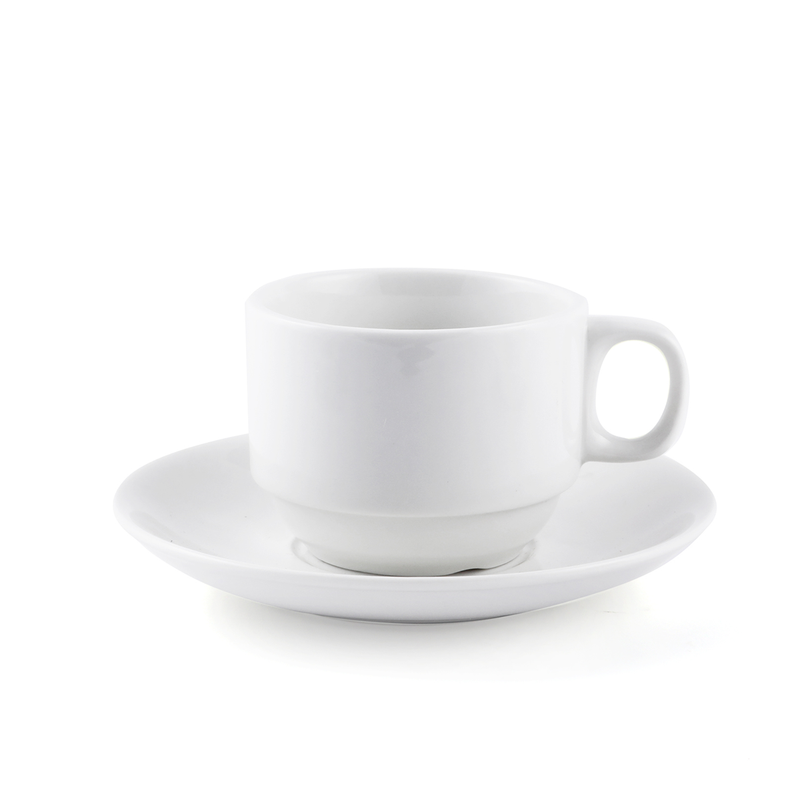 Porceletta Ivory Porcelain Coffee and Tea Cup & Saucer