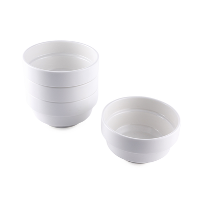 Porceletta Ivory Porcelain Round Stackable Soup Bowl