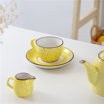 Porceletta Color Glaze Porcelain Coffee Cup & Saucer