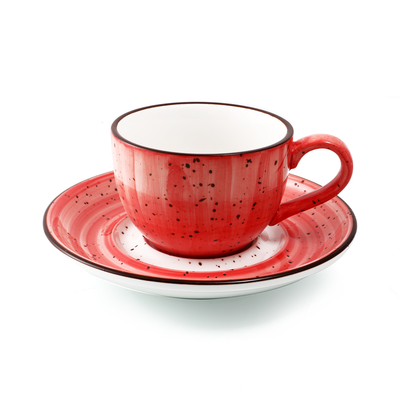 Porceletta Color Glaze Porcelain Coffee Cup & Saucer