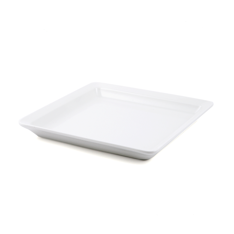Porceletta Ivory Porcelain Square Plate Flat bottom