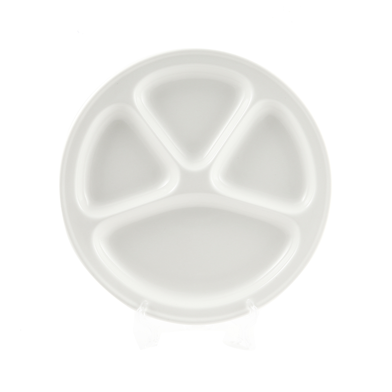Porceletta Ivory Porcelain Divided Plate 10.5"