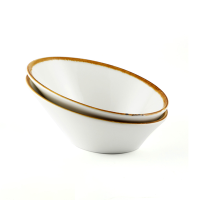 Porceletta Mocha Porcelain Boat Bowl 16 cm