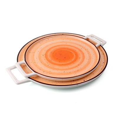 Porceletta Color Glaze Porcelain Pizza Plate