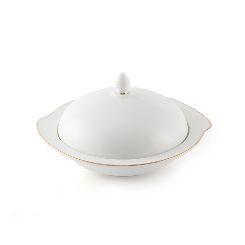 Porceletta Ivory Porcelain Bowl with Cover