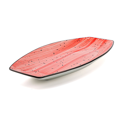 Porceletta Color Glaze Porcelain Boat Shape Plate