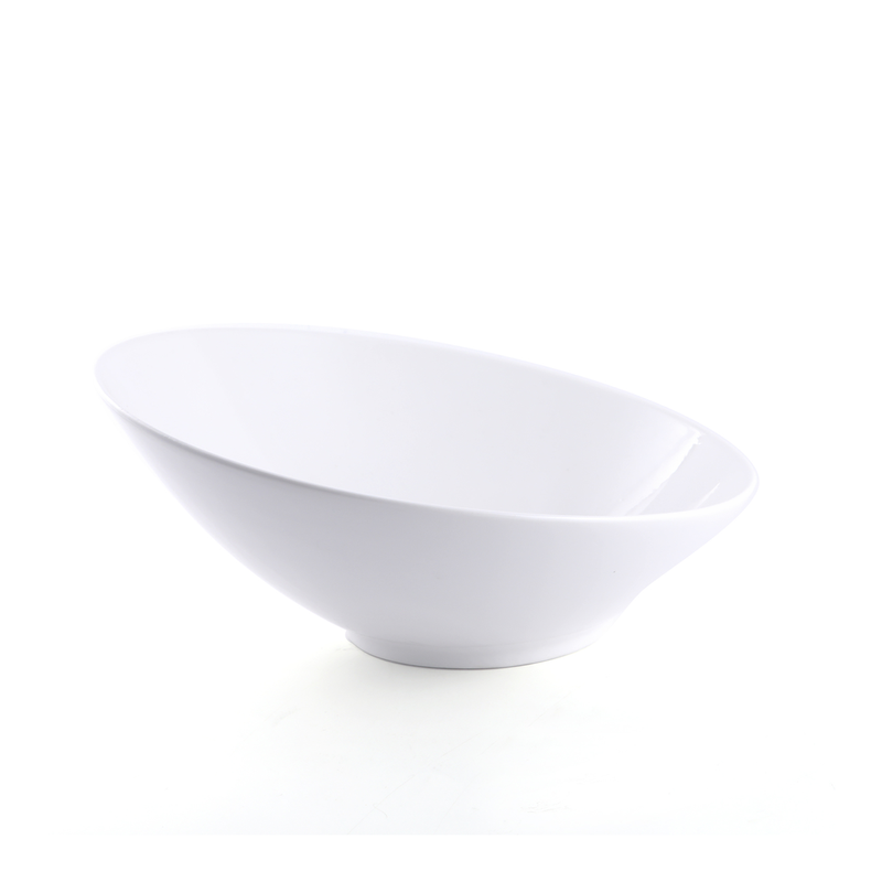 Porceletta Ivory Porcelain Oblique Bowl