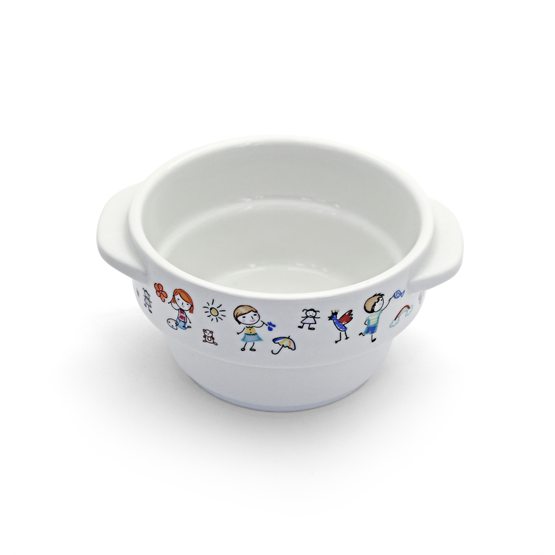 Porceletta Ivory Porcelain Stackable Kids Soup Cup With Handle 4"