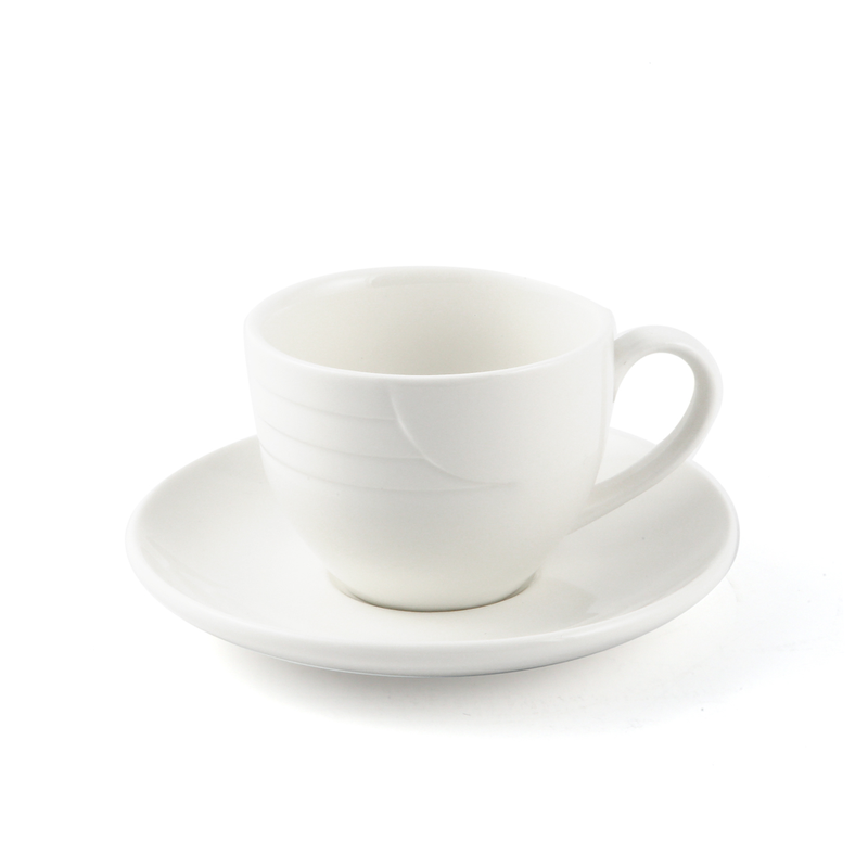 Porceletta Ivory Porcelain Coffee Cup & Saucer Castillo Design