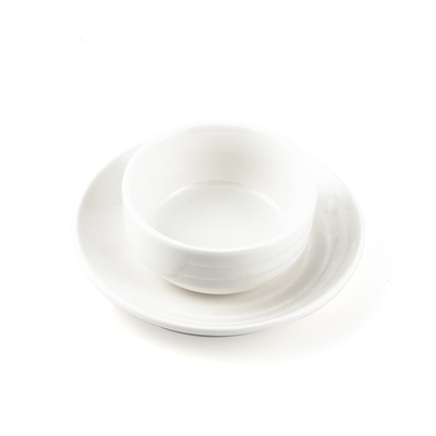Porceletta Ivory Porcelain Soup Cup & Saucer 4" Castillo Design