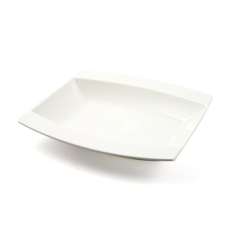 Porceletta Ivory Porcelain Square Soup Plate 9" Meena Design