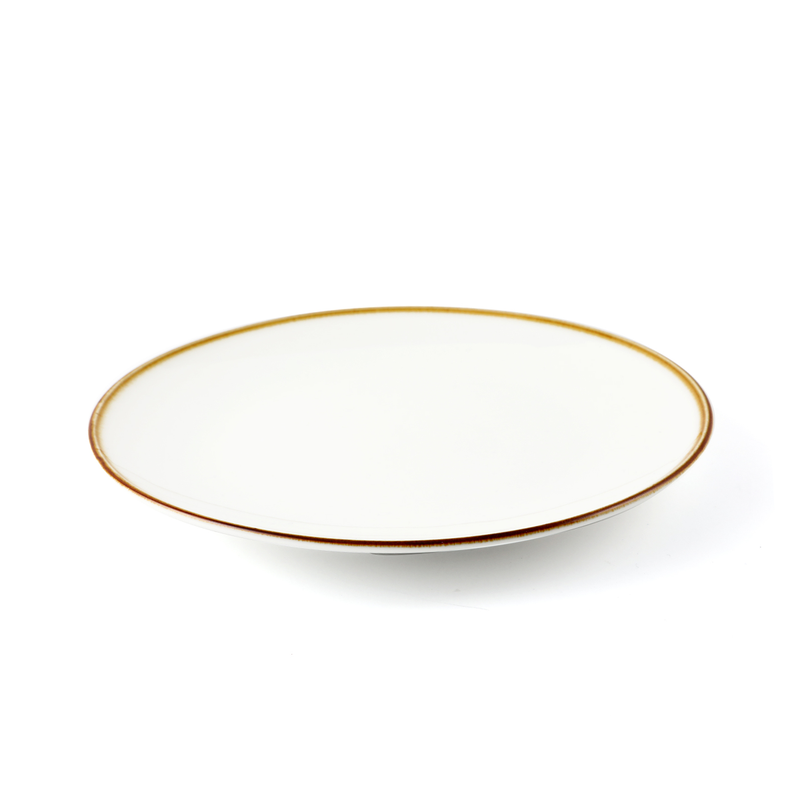 Porceletta Mocha Porcelain Rimmed Thin Flat Plate