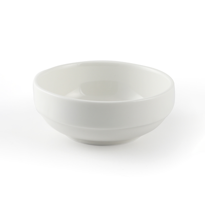 Porceletta Ivory Porcelain Stackable Rimmed Bowl 4.5"