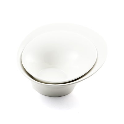 Porceletta Ivory Porcelain High-Low Bowl