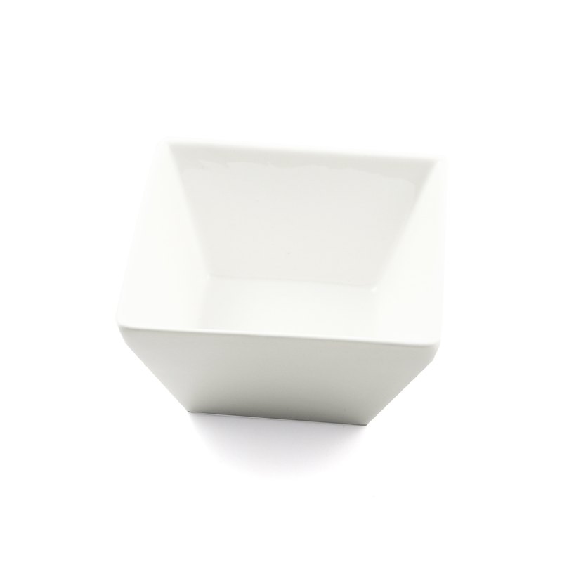 Porceletta Ivory Porcelain Thin Square Bowl 4"