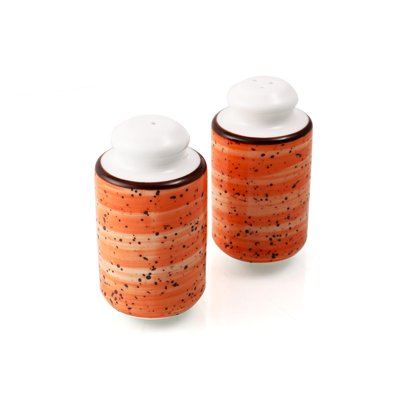 Porceletta Color Glaze Porcelain Cylindrical Salt & Pepper Shakers Set