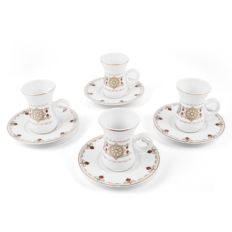 Porceletta Ivory 27 Piece Tea & Coffee Serving Set Golden Pattern