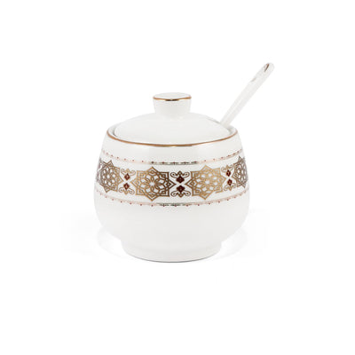 Porceletta Ivory 51 Piece Tea & Coffee Serving Set Golden Pattern
