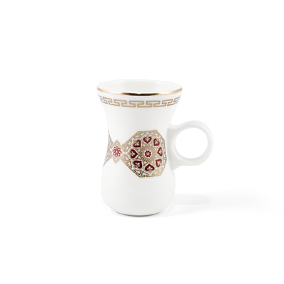 طقم تقديم 51 قطعة شاي وقهوة بتصميم أحمر مذهب من بورساليتا