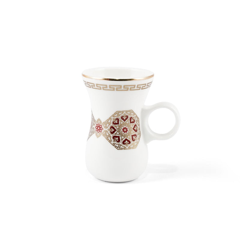 طقم تقديم 51 قطعة شاي وقهوة بتصميم أحمر مذهب من بورساليتا