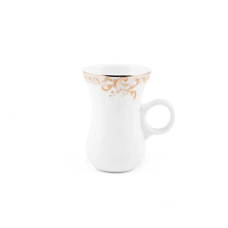 Porceletta Ivory 27 Piece Tea & Coffee Serving Set Golden Leaves Design