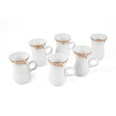 Porceletta Ivory 51 Piece Tea & Coffee Serving Set Golden Leaves Design