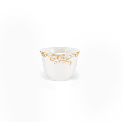 Porceletta Ivory 51 Piece Tea & Coffee Serving Set Golden Leaves Design