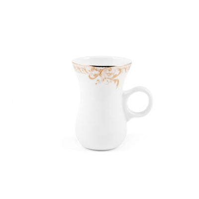 Porceletta Ivory 51 Piece Tea & Coffee Serving Set Golden Leaves Design