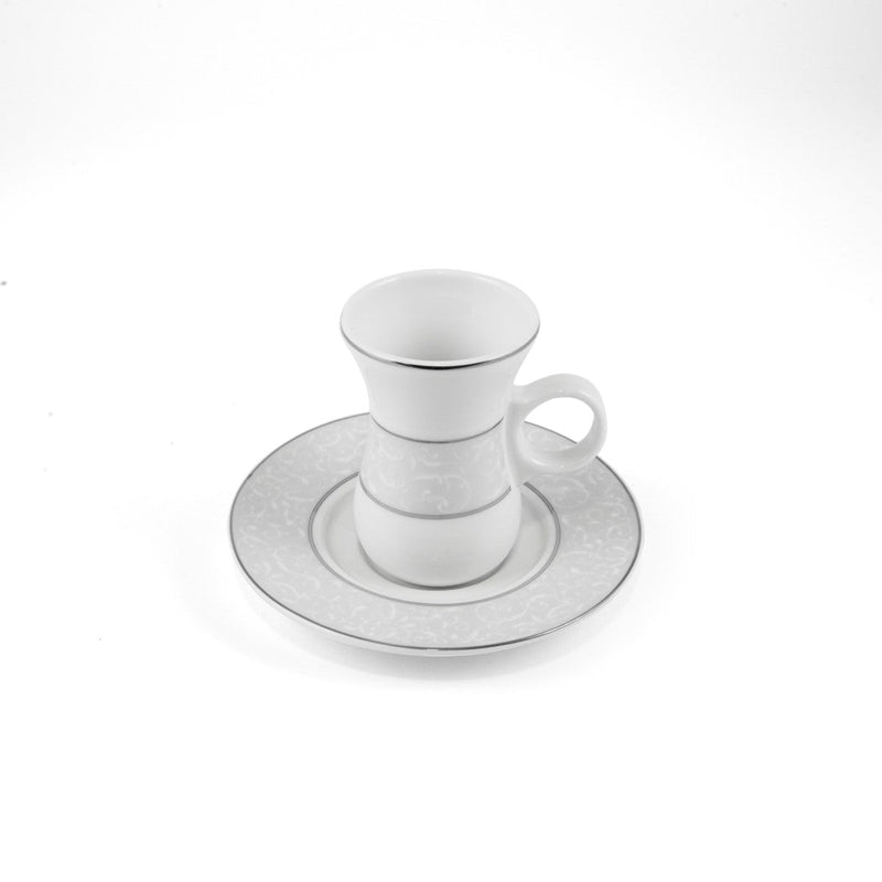 Porceletta Ivory 51 Piece Tea & Coffee Serving Set Silver Design