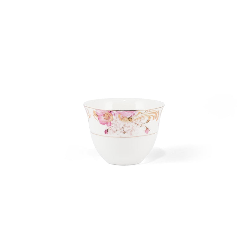 Porceletta Ivory 27 Piece Tea & Coffee Serving Set Pink Flowers Design