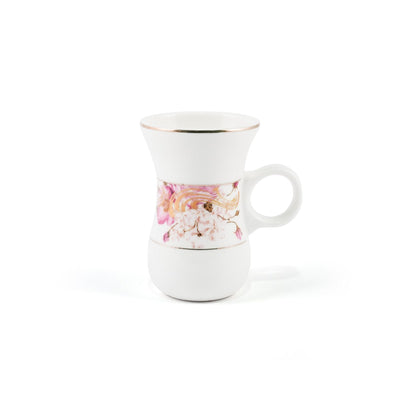 طقم تقديم 27 قطعة شاي وقهوة بتصميم زهور وردية من بورساليتا