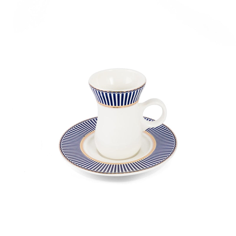 Porceletta Ivory 27 Piece Tea & Coffee Serving Set Blue Lines Designs