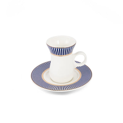 طقم تقديم 51 قطعة شاي وقهوة تصميم أزرق مخطط من بورساليتا 