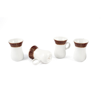 Porceletta Ivory 27 Piece Tea & Coffee Serving Set Burgundy  Design