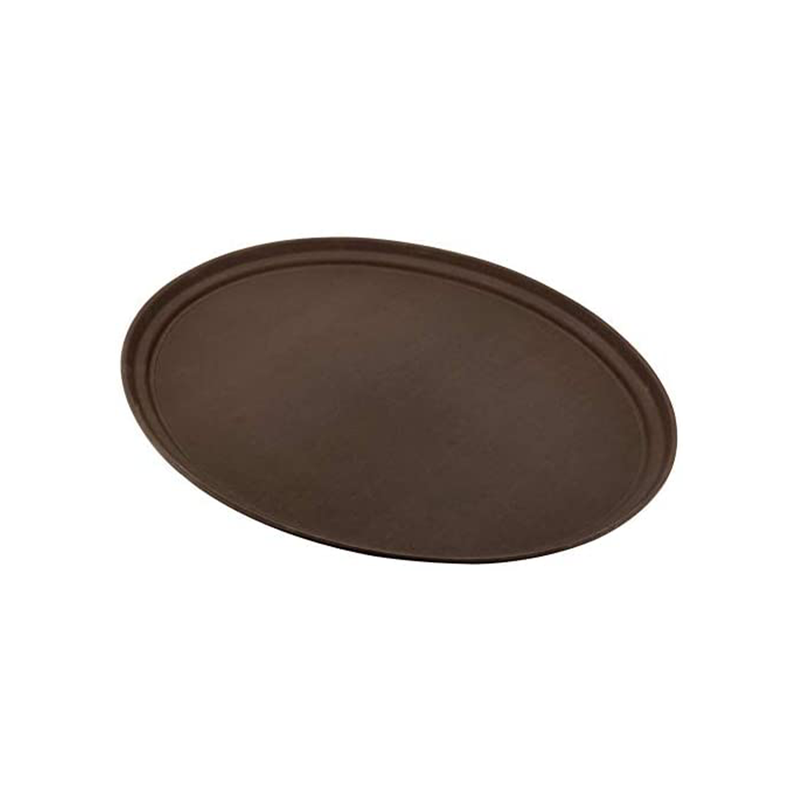 Vague Oval Non Slip Plastic Tray with Rubber