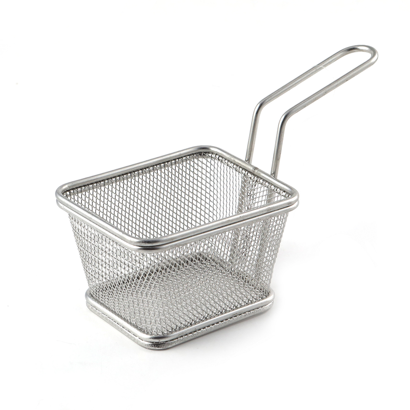 Stainless Steel Square Fry Basket with Handle