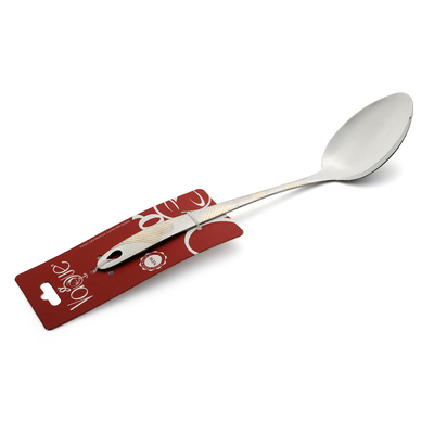 Vague Stainless Steel Serving Spoon 28 cm Lined Golden & Silver Design
