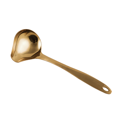 Vague Stainless Steel Golden Serving Spoon 24 cm