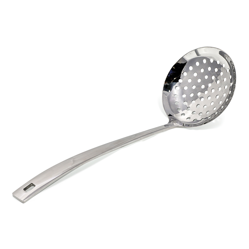 Stainless Steel Slotted Spoon Silver 35 cm